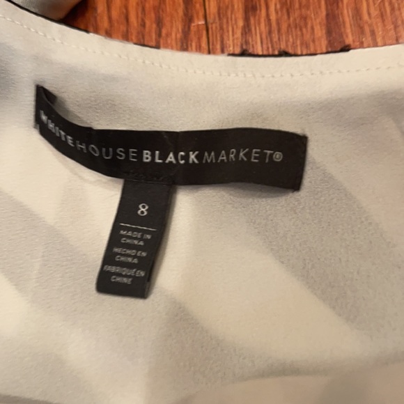 EUC White House Black Market Zebra One Shoulder Blouse - Picture 8 of 9